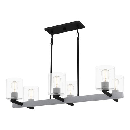 Quoizel Caldwell 6-Light Matte Black Island Light CDW138MBK